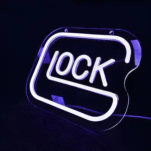 Lock Shaped USB Led Decorative Neon Light, Modern Design, Soft Ambient Light, Bedroom Study Bar Decoration, Perfect Gift for Home Office Decor