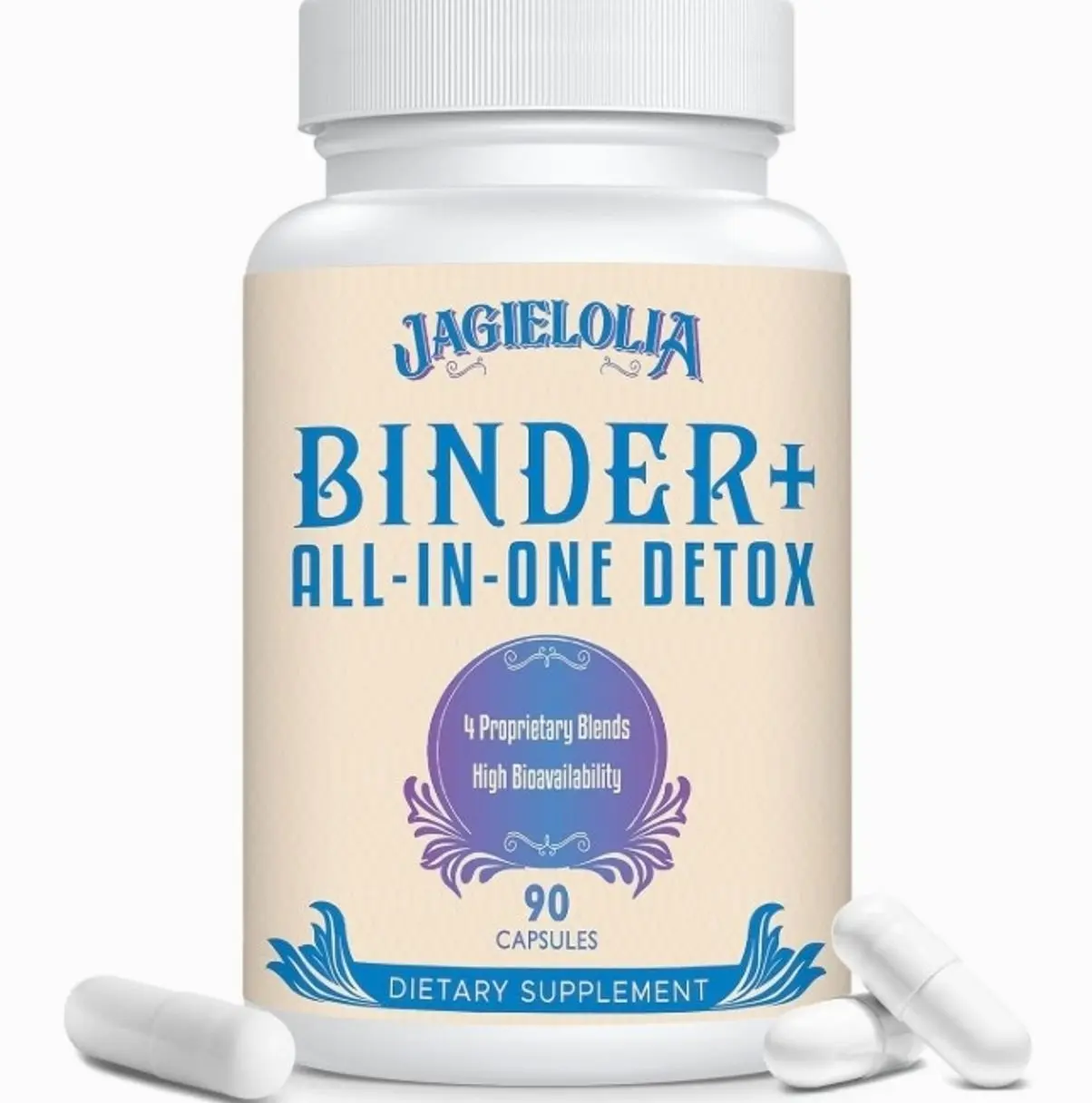 All-in-One Detox Binder Supplement 1500 MG - High Bioavailability, Liver Gut Detox Cleanse with Activated Charcoal, Zeolite & Bentonite Clay for Toxins, Liver, Digestive, 90 Vegan Capsules