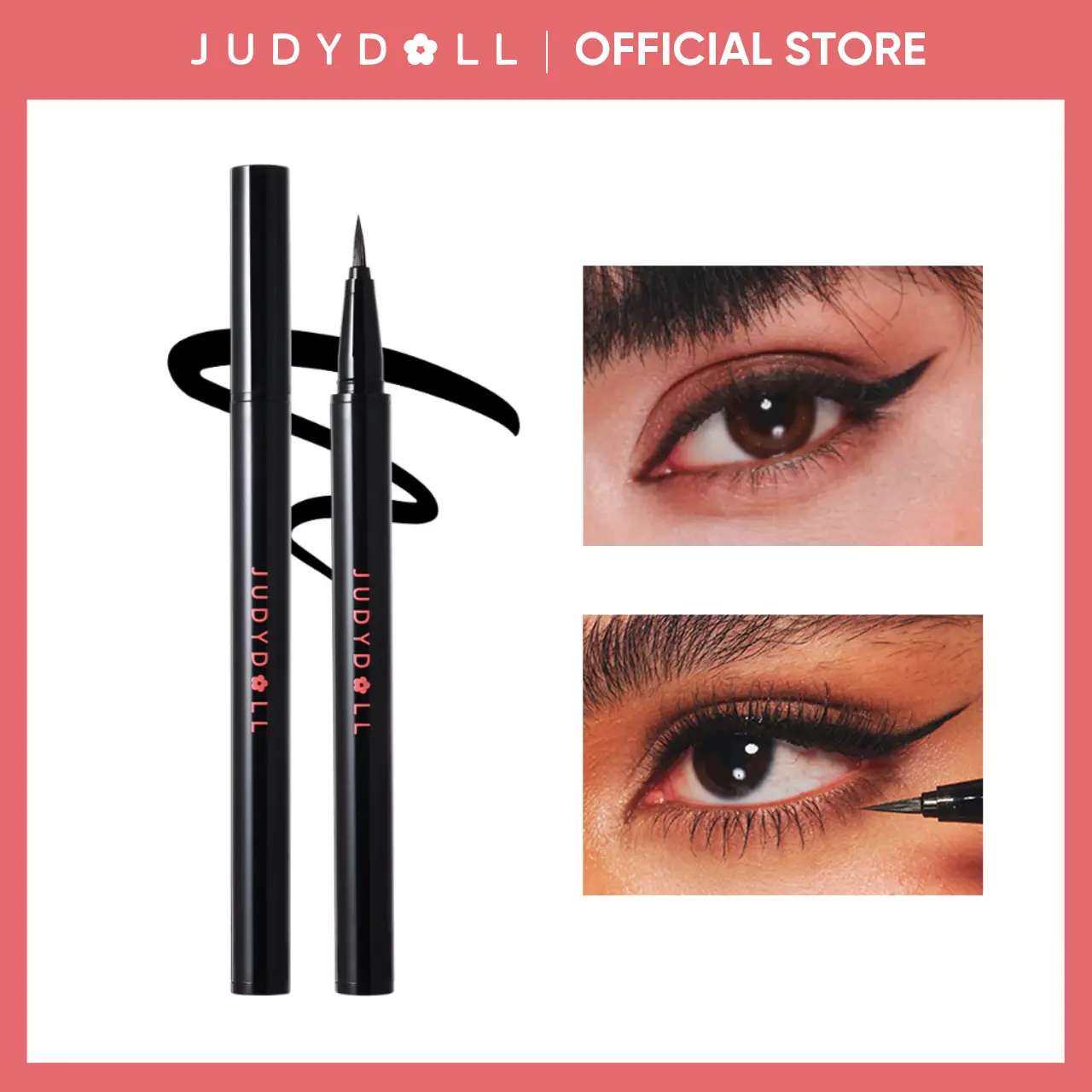 JUDYDOLL Ink Glider Longlasting Liquid Eyeliner, Long-Lasting, Intense Black, Waterproof, Smudge-Proof & Easy Glide, for Beginners, 24H Wear, Smudge-Resistant Formula, Refresh Look, Summerwins