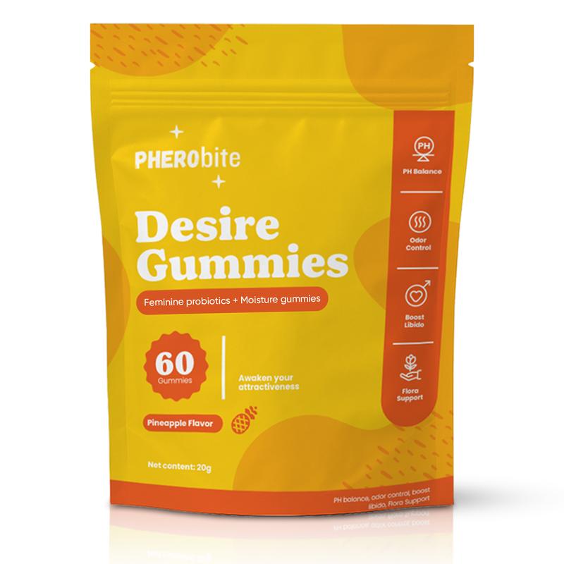 Desire Gummies - Feminine Probiotics+Moisture Blend 60 Gummies for PH Balance Odor Control and Flora Support
