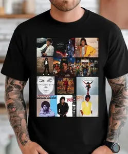 Michael Jackson Album Collage T-Shirt | Vintage King of Pop Discography Shirt | Retro MJ Album Cover Graphic Tee