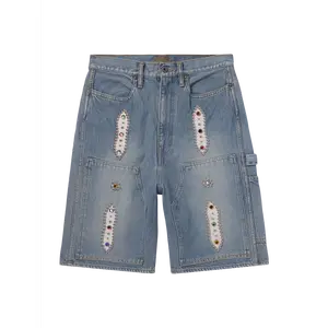 KAPITAL EMBELLISHED DENIM JORTS