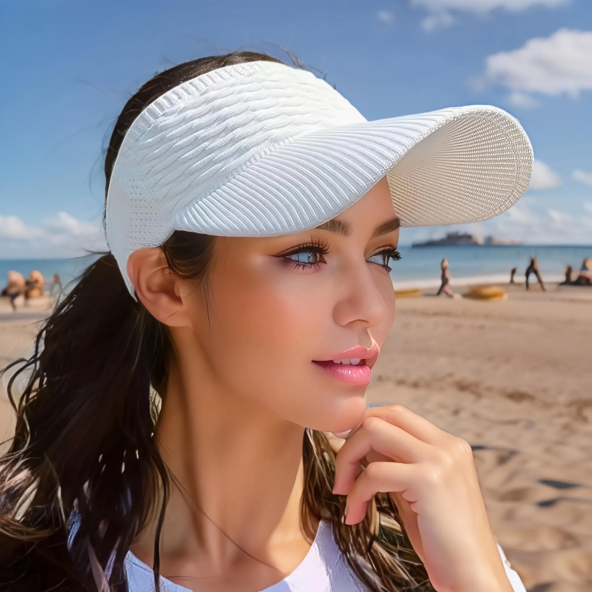 Spring/Summer Outdoor Sports Visor Cap Women's Open-Top Sun Hat for Students Sunshade UV Protection Ideal for School Outings and Sports Events