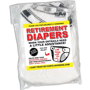 Retirement Gift Diaper Funny Prank Mail Gag