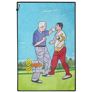 Golf Towel with Carabiner, Microfiber Polyester Fabric, Waffle Textured Design, Ideal for Golf Bags, Suitable for Both Men & Women