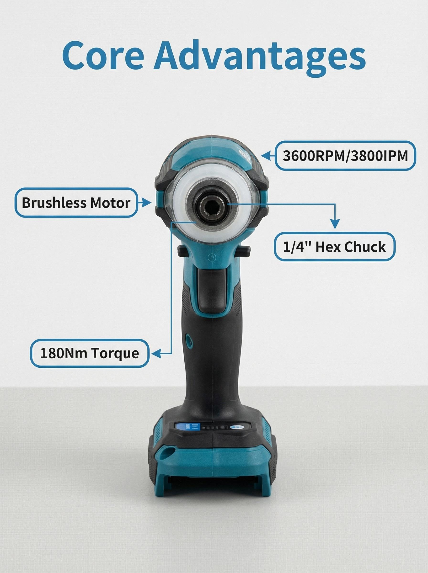 Makita DTD171 Cordless Impact Driver For Construction And Home Repair With Brushless Motor And Variable Speed