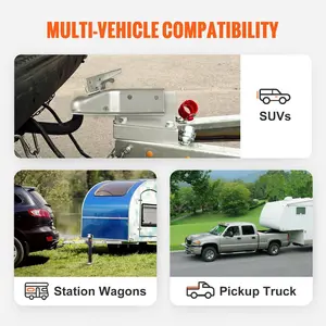 VEVOR Straight Trailer Coupler, for 2-Inch Hitch Ball, 3-Inch Channel, 5000 lbs Capacity, Heavy Duty Trailer Tongue Coupler, Ideal for Towing Station Wagons, Pickup Trucks, SUVs, Zinc Plated Surface