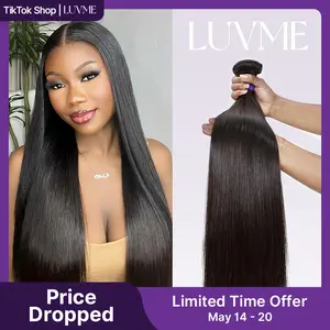 LUVME Upgraded 13A 100%  Virgin Remi Human Hair (100+/-5g) Dye. Perm. High-End Salon Hair Body Wave Deep Wave Silky Straight Messy Burmese Curl Bundle S+ Limited Time Offer TikTok Exclusive #luvmenewarrivals