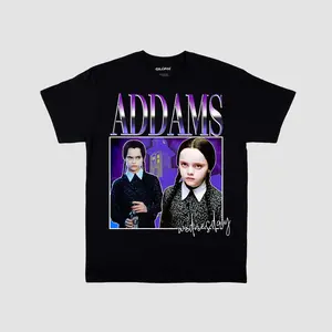 Halloween Wednesday Addams Tshirt tee vintage 90s homage The addams family horror funny movie goth christmas birthday