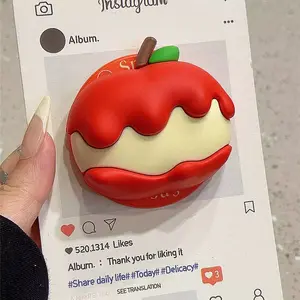Cute 3D Melt Apple For Magsafe Griptok Phone Magnetic Holder Support For iPhone 15 16 17 Foldable Wireless Charging Case Stand