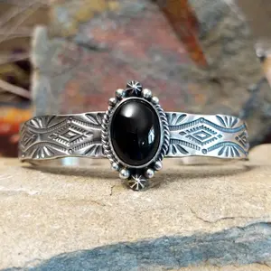 Black Onyx Cuff by Michael Thompson SWSG-BRC-0049