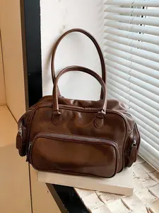 Retro casual underarm motorcycle bag, fashionable and versatile shoulder bag, stylish and stylish shoulder commuter bag, exquisite pendant, niche design, suitable for commuting, daily matching and other scenarios, Fashionable Unique Bags