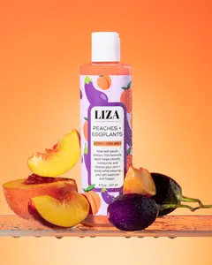 LIZA Peache Full Body Wash - Gentle Cleanser with Hydrating Oils for Soft Smooth Skin - Peach Scent - 8 oz