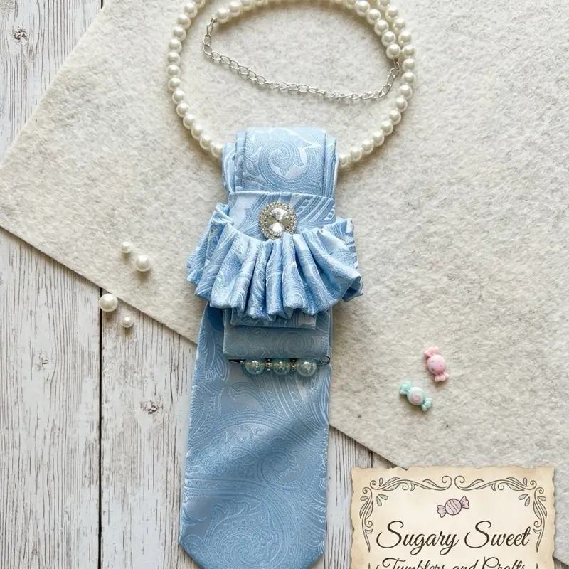 Powder Blue Tie Necklace