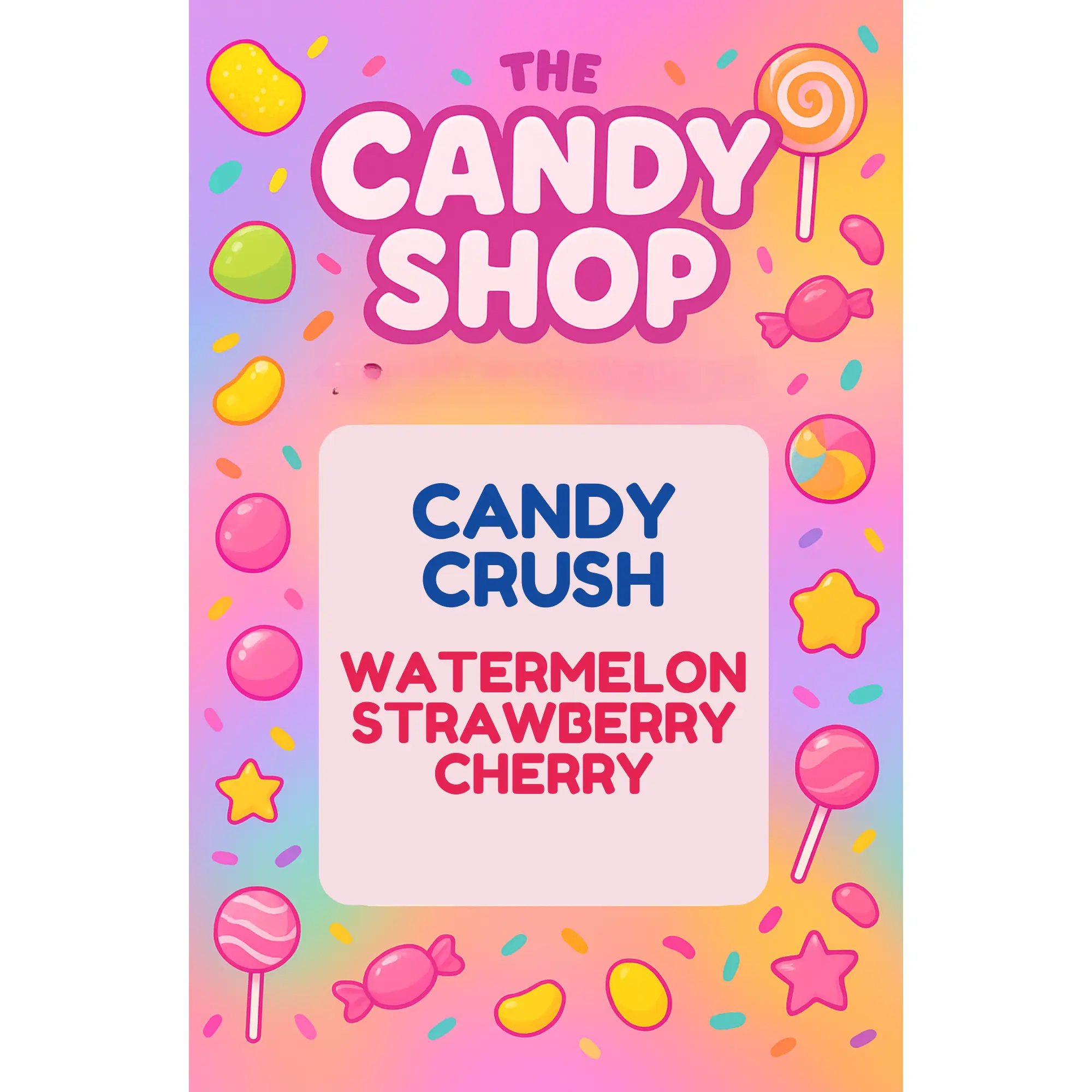 SandyToes Sips Candy Crush Sugar-Free Gluten-Free Loaded Tea & Water - Watermelon, Strawberry, Cherry Flavors with Collagen Boost