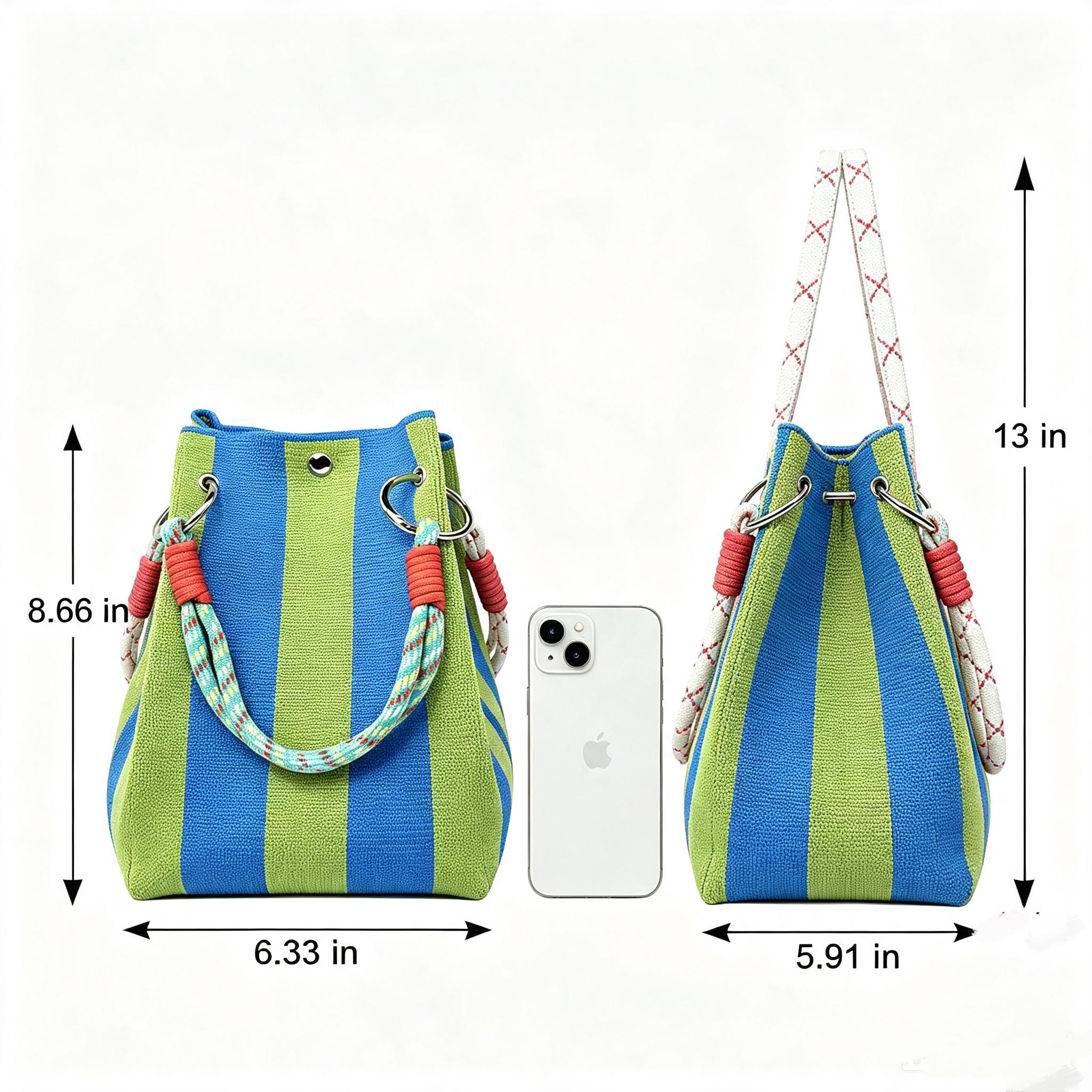 Mini boho woven bucket bag details