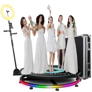 MWE 360 Photo Booth Machine for Parties and Festivals with Flight Case,Extra Battery,Software APP Remote control, Logo Customization,Automatic 360 Spin Camera Booth 115cm for 5-7 People (45.3"+Flight Case) Accessories Selfie