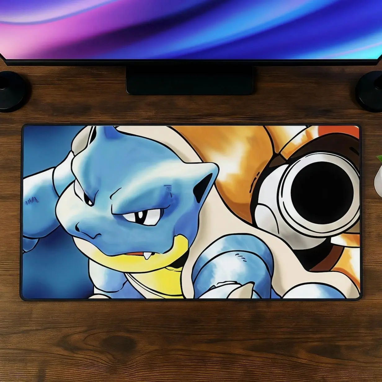 Blastoise Mouse Pad, Anime Turtle Desk Mat, Water Monster Gaming Mousepad, XXL Gamer Desk Mat, Cute Gaming Setup Gift