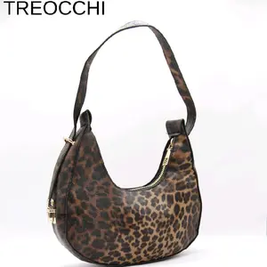 Leopard Print Crescent Hobo Bag – Timeless Elegant Shoulder Purse for Everyday, Work & Evening Wear