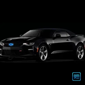 GM Official Licensed 2016-2024 Chevrolet Camaro Front Grille Illuminated Bowtie Emblem  Black- Blue LEDs