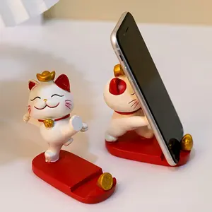 PrimPick 1 Cute cartoon cat stand for mobile phones and tablets, a desk decoration suitable for mobile phones and tablets