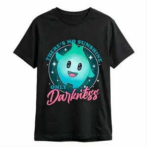 Cotton Short Sleeve Graphic T-Shirt There's No Sunshine Only Darkness Starry Night Design Casual Round Neck Tee All Season Comfort Fan Merchandise Casual Wear Playful Print Comfortable Fit blue everyday summer funny short-sleeve T-Shirt boys merch YX115