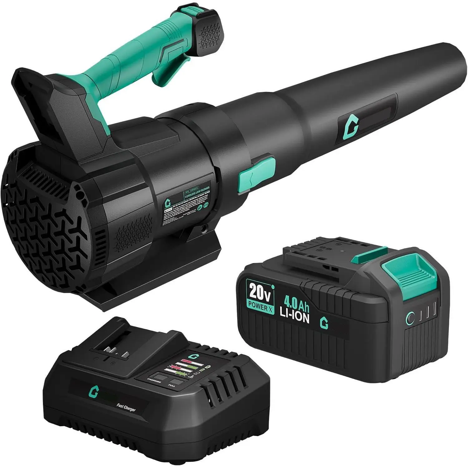Handheld Cordless Electric Leaf Blower - 20V High Speed Blower, 650CFM Airflow, 200MPH Velocity, 2-Speed Modes, 1x4.0Ah Battery, 1xCharger, for Lawn Care, Patio Cleaning, Handheld Cordless Blower