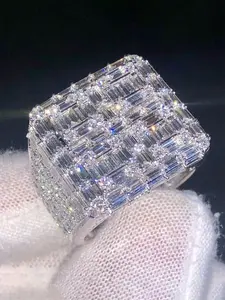 1 PC Charm Cubic Zirconia Artificial Gemstone Ring Cubic Zirconia Rings For Women For Wedding Engagement Party Jewelry Valentine's Day Gift