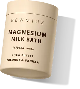 Magnesium Milk Bath Soak 300g - Coconut Vanilla & Shea Butter - Moisturizing Spa Powder for Soft Skin & Muscle Relief