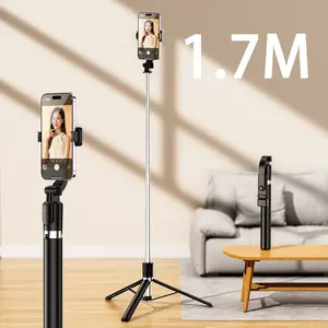 Selfie Stick Tripod, Extendable Portable Selfie Stick with Remote Control & Phone Holder, Phone Tripod for Video Recording, Mobile Phone Accessories