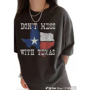 Durable 100% Cotton Don’t Mess With Texas Vintage Longhorn T-Shirt