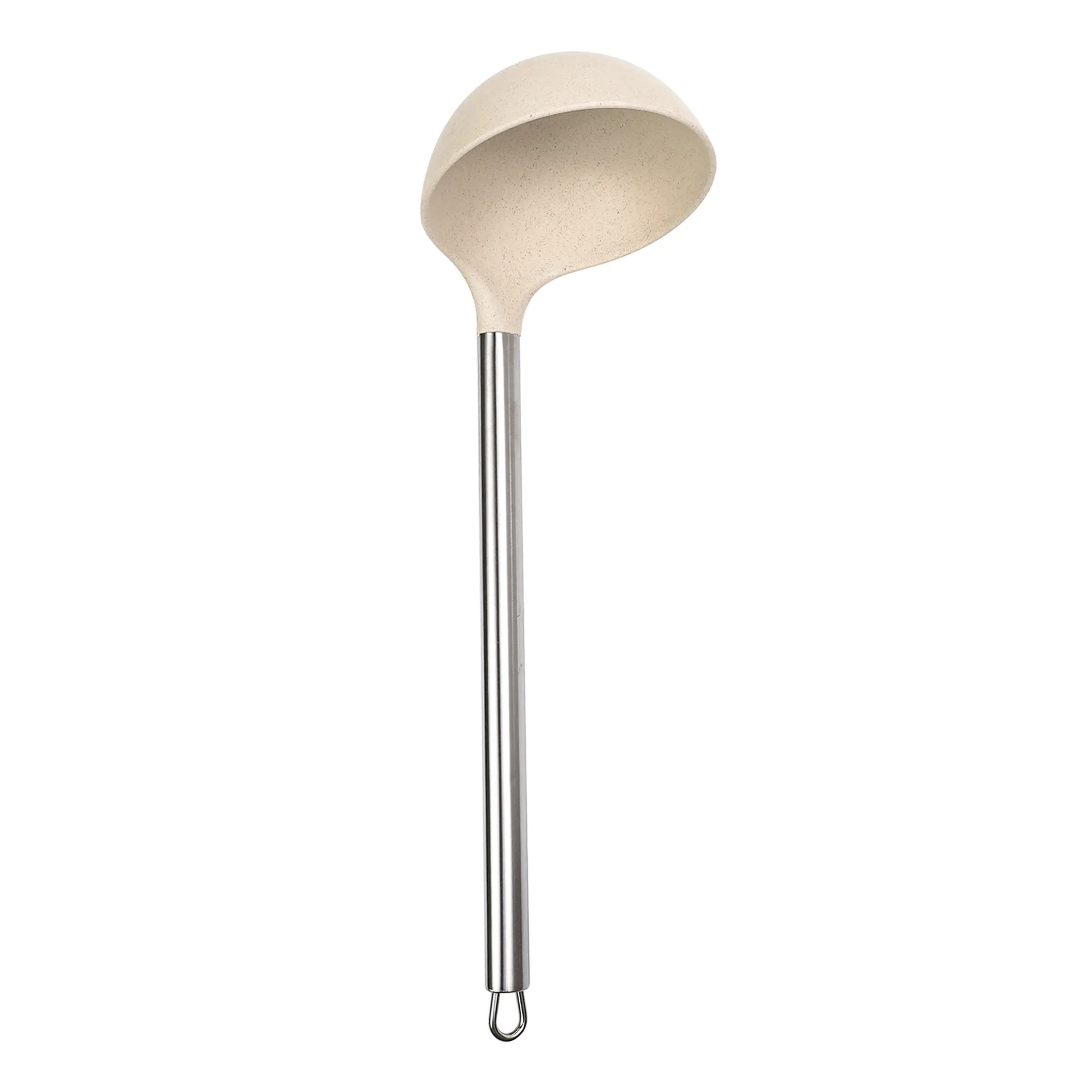 Beille Wheat Straw Cream Broth Ladle - Stainless Steel Kitchen Utensil with Matte Finish, Dishwasher Safe Cutlery for Cooking