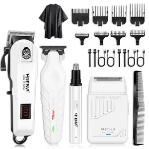 4-Piece Men's Wireless Hair Clipper Set, USB Charging Electric Trimmer, Home Car Use, Nose Hair Trimmer, Shaver, Grooming Tools