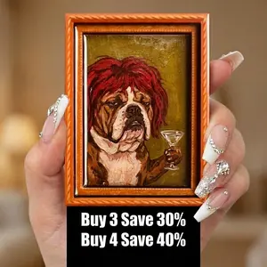 Funny Dog Fridge Magnet Vintage Art Frame Sassy Meme Refrigerator Magnet Kitchen Decor Cute Dog Lover Gift Stocking Stuffer Locker Decor Office Desk Gift Durable Wooden Magnet Sheet Magnetic Frog kitchen decor Best Easter Gift