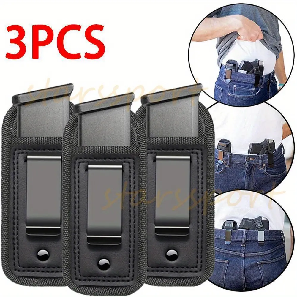 Tactical Magazine Pouches, 3-Piece IWB Set for Hunting, War Games, and CQB, Universal Fit for Most Pistol Mags, Tactical Equipment