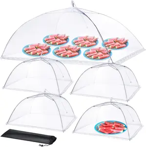 5PCS Outdoor Food Covers - Includes 1 Extra Large (40 X 25 Inches) And 4 Large (17 X 17 Inches) Mesh Tents for Picnics And Pool Parties, Designed to Pop Up And Collapse Easily summervibes