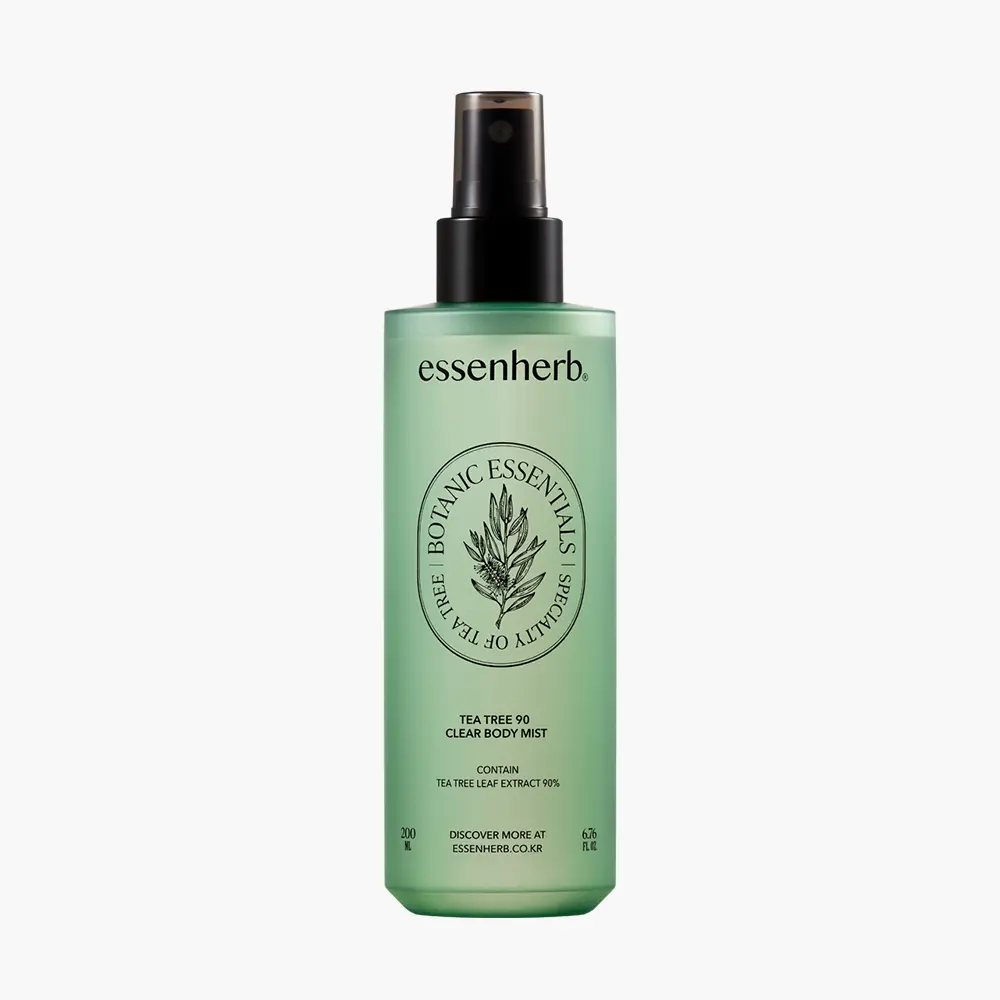 Essenherb Tea Tree 90 Clear Body Mist for acne skin | 360° Moisture Spraying with Vegan Formula | AHA+BHA+PHA+LHA, Korean Skincare (6.76 fl oz, 200ml)