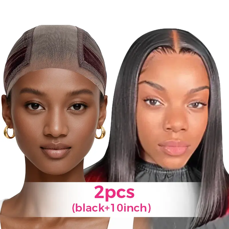 Wig Cap(Brown)&Wig(10 inch)