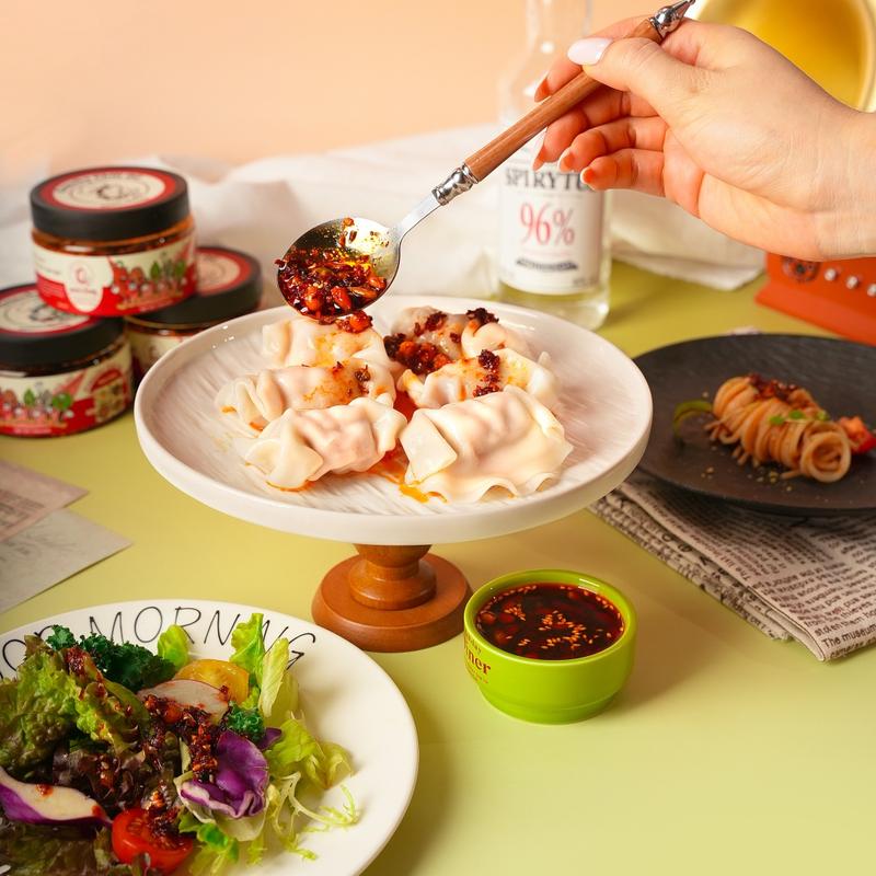 Flavors by Phoebe Crunchy Chili Oil 170g/6oz Crisp Nutty Bold Dip Sauce for Gatherings Parties Everyday Enjoyment Unique Culinary Experience Vegetable Salt