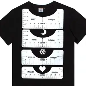 T shirt-Ruler Guide to Center Vinyl, Transparent V-Neck/Round PVC Ruler for Alignment, Heat Press, Children Youth Adult, Front and Back Measurement,Tshirt Alignment Tool,V-Neck/Round PVC Rule Rulers Designs Heat Press Accessories