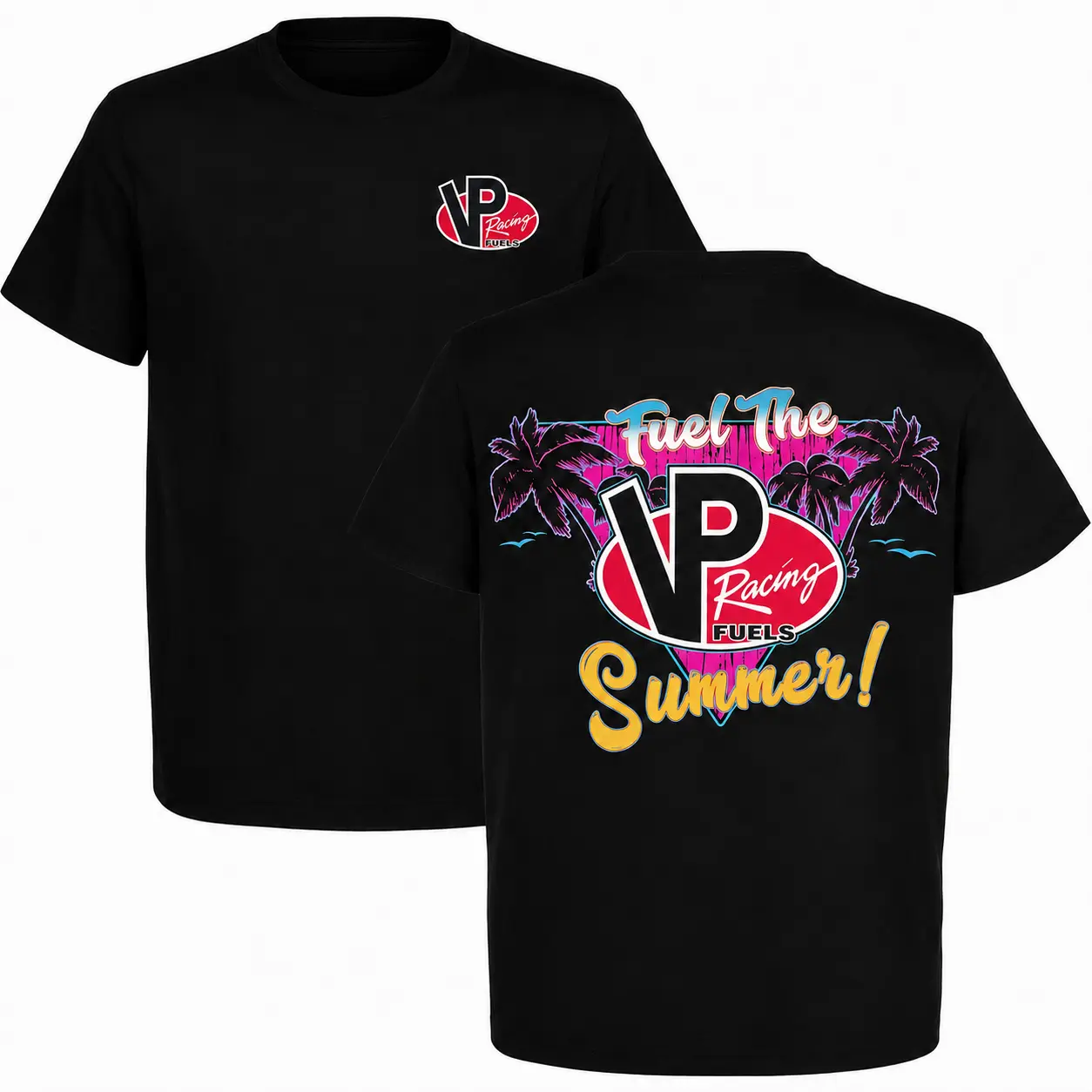 VP Racing Fuel The Summer T-Shirt - Vintage Hot Rod Muscle Car Graphic Tee for Car Enthusiasts Men's Cotton Tee - Old School Tee Gift