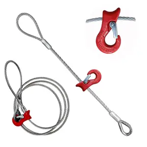 Single  Wire Rope Sling 9000Lbs Vertical Capacity |1/2" Diameter Flemish Loop-to-Thimble w/Sliding Choker | 10ft Heavy Duty Rigging  for Lifting, Towing & Log Operations