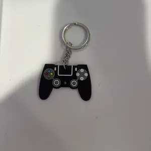 Black gaming controller keychain