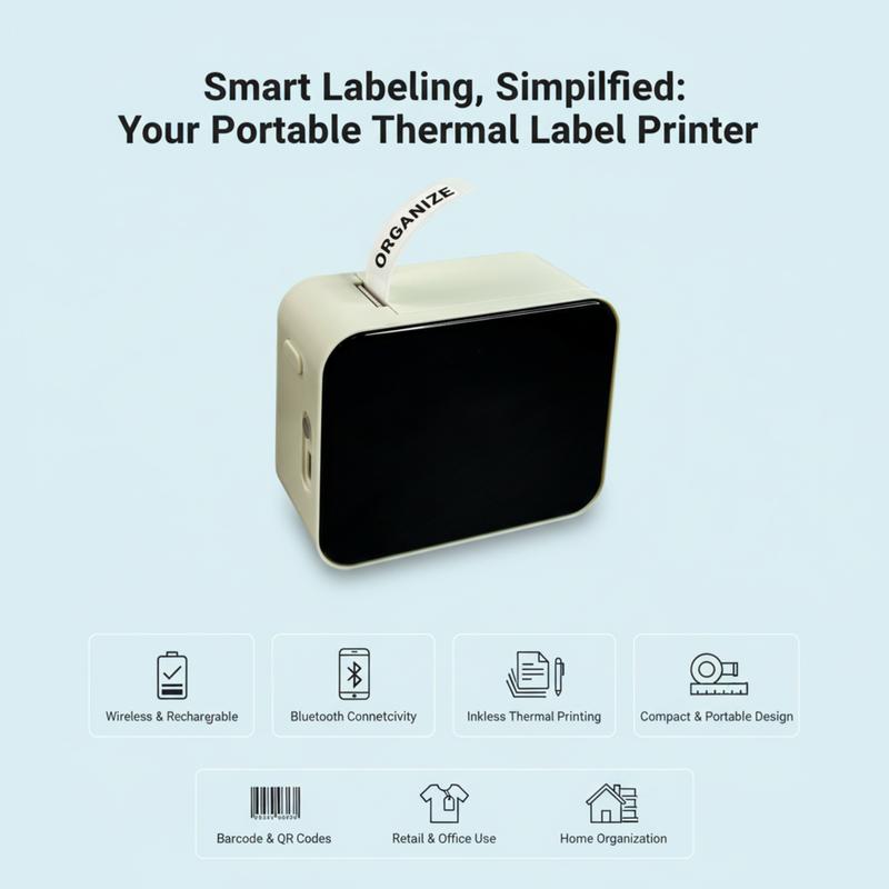 Portable mini label maker, portable wireless printer, thermal label printer. Can print name labels, item labels, and can labels, making it a perfect Valentine's Day gift.