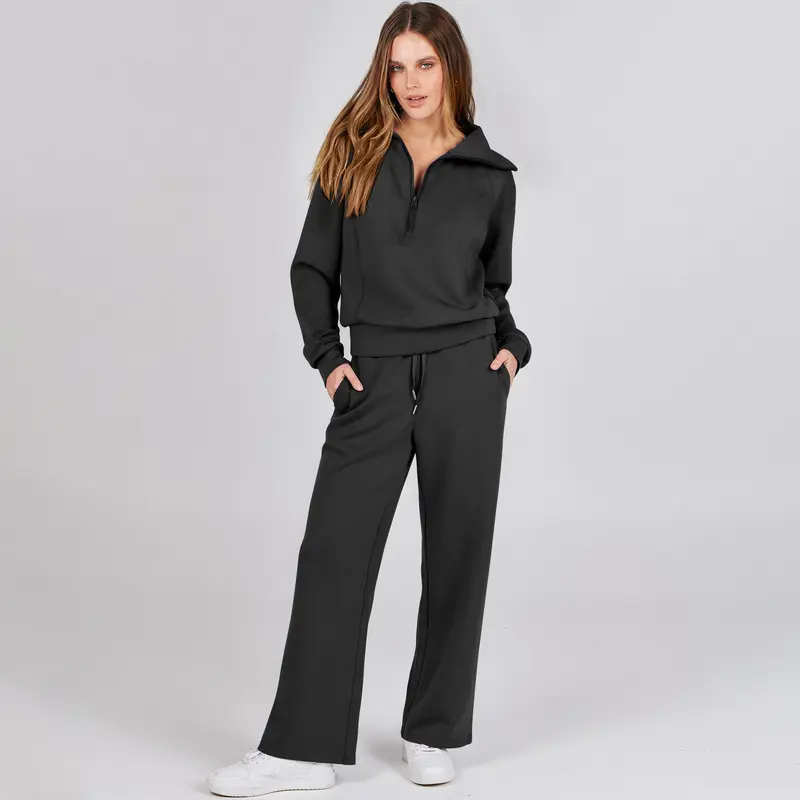 Women 2 Piece Outfits Sweatsuit Oversized Sweatshirt Sweatpants Tracksuit Sweat Lounge Matching Set 2025 Fall Trendy Polyester Womenswear 1
