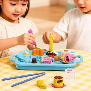 Little BearShape Pudding Feeding Set Pretend Play Early Education Lunch Box Pudding Toy Kawaii Role Play Play House Toys