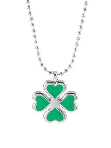 Four Leaf Clover Design Pendant Necklace, Love Heart Necklace for Women, Fashion Jewelry for Party, Daily Clothing Decor, Trendy All-match & Exquisite Jewelry for Birthday Gift, Fashionable Jewelry Accessories