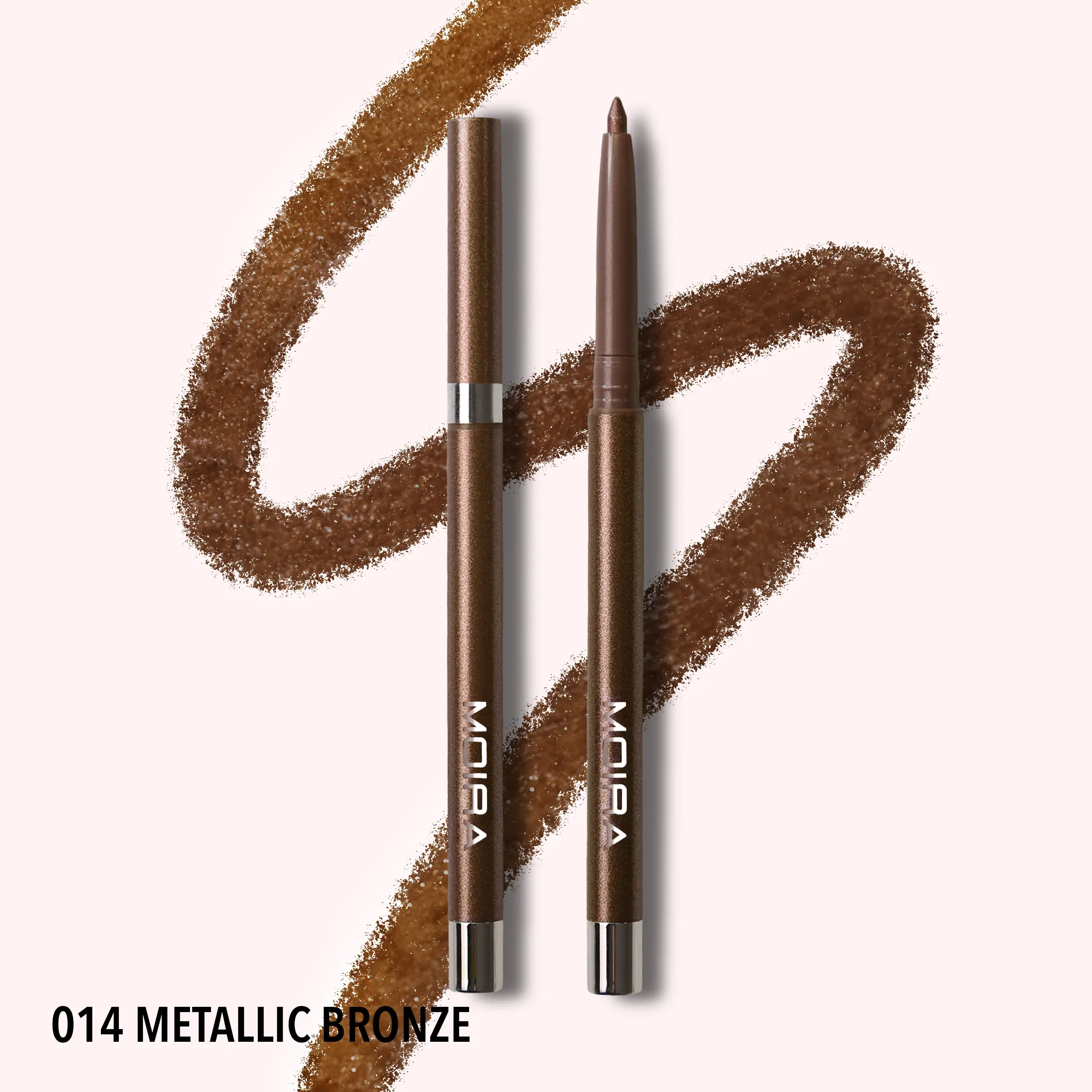 MOIRA | Statement Shimmer Liner (014, Metallic Bronze) | Waterproof Shimmer Eyeliner, Highly Pigmented & Long-Lasting | Smooth Glide Retractable Formula, Multi-Use Liner & Shadow