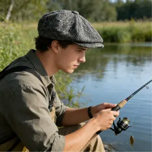 Men’s Wool Newsboy Cap – Vintage 8 Panel Beret Style, British Classic Flat Cap, Outdoor Painter Hat, All-Season Fashion Gift