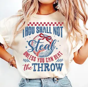 Baseball Season Cute Cotton Tshirt for Fans - Gildan G5000 Crew Neck Summer Top